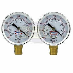 2 Air Compressor Pressure Hydraulic Gauges 2" Face Side Moun