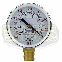 Air Compressor Pressure / Hydraulic Gauge 2" Face Side Mount