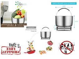 Steamer Insert Set Strainer With Basket & Gloves Stainless S